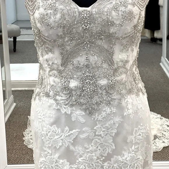 Casablanca Bridal Gown Iris 2244 Size 14 Champagne/Ivory/Silver - Picture 3 of 12